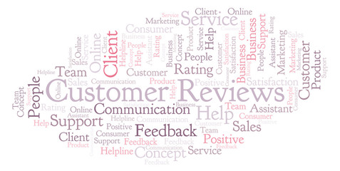 Fototapeta premium Customer Reviews word cloud.
