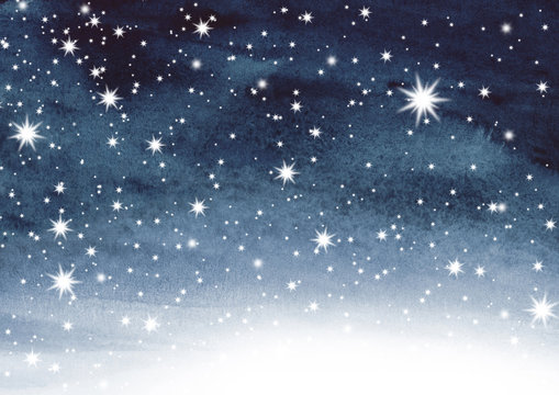 Sternenhimmel auf Aquarell