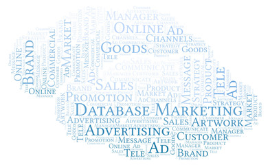 Obraz premium Word cloud with text Database Marketing.