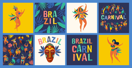 Fototapeta na wymiar Brazil carnival. Vector templates for carnival concept and other users.