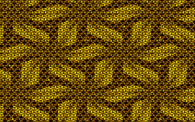 Golden knitting texture in abstract elegant luxury background for your creative design ideas. floral geometric vector design with crochet texture for background, fabric and textile purposes. 