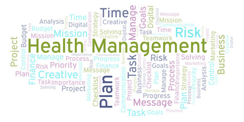 Fototapeta na wymiar Health Management word cloud, made with text only.