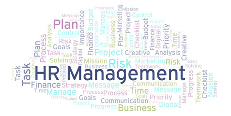 Obraz premium HR Management word cloud, made with text only.