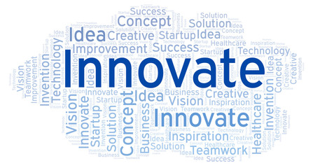 Fototapeta premium Innovate word cloud, made with text only.