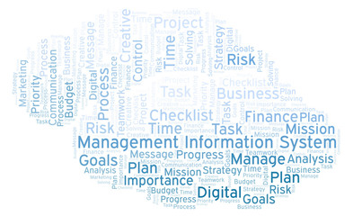 Management Information System word cloud, made with text only. © sharafmaksumov