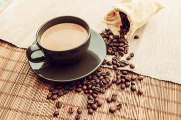 Coffee, with coffee beans