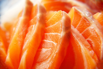 Salmon sashimi (Select focus)