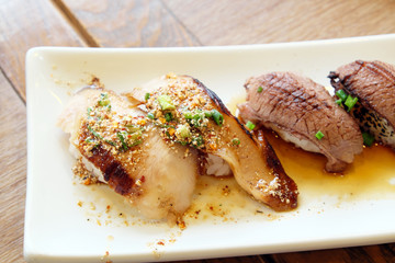 Sushi, Wagyu and Pork