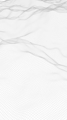 Obraz premium Abstract landscape on a white background. Cyberspace grid. Hi-tech network. 3D illustration