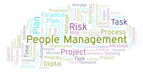 People Management word cloud, made with text only.