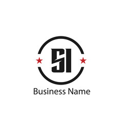 Initial Letter SI Logo Template Design