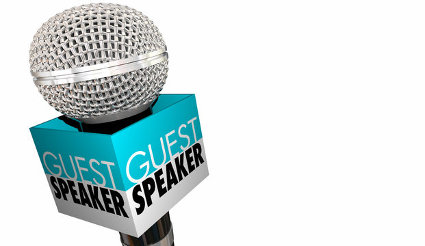 Guest Speaker Welcome Introduction Microphone 3d Illustration