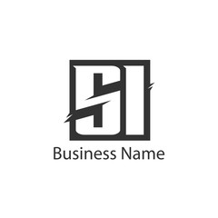 Initial Letter SI Logo Template Design
