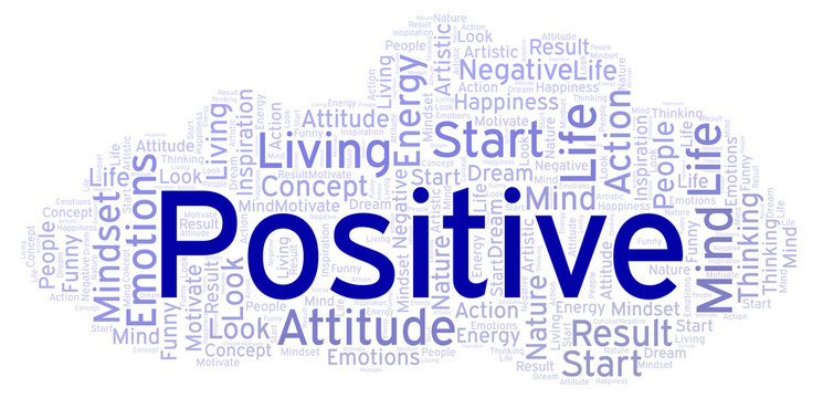 Positive word cloud, made with text only.