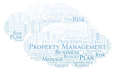 Fototapeta premium Property Management word cloud, made with text only.