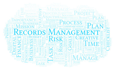Fototapeta premium Records Management word cloud, made with text only.