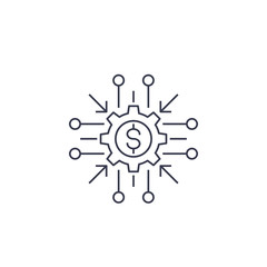 cost optimization, efficiency icon, line style vector