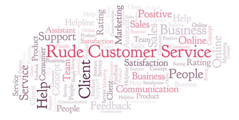 Fototapeta premium Rude Customer Service word cloud.