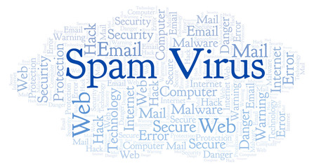 Fototapeta premium Spam Virus word cloud.