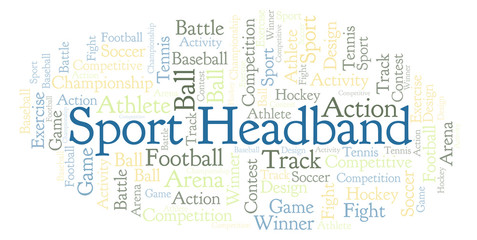 Fototapeta premium Sport Headband word cloud.