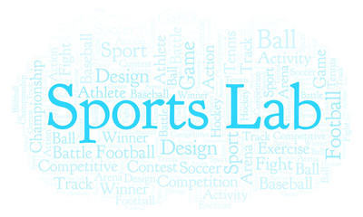 Fototapeta premium Sports Lab word cloud.
