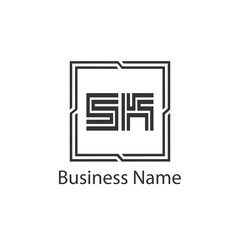 Initial Letter SK Logo Template Design