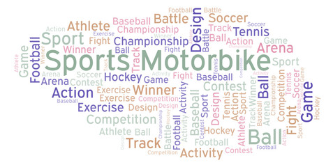 Sports Motorbike word cloud.