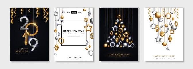 New Year posters set