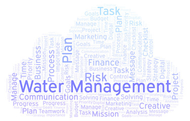 Obraz premium Water Management word cloud, made with text only.