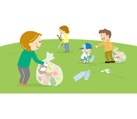 公園　ゴミ拾い