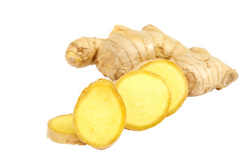 Ginger root isolated on a white background