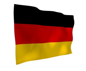 Flag of Germany. Wide format 3D illustration. State symbol of the Federal Republic of Germany. 3D rendering