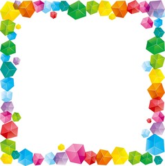 The abstract element of the cube, the background is white.