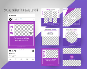 Editable Instagram Post template.  Social Media Banners for Digital Marketing