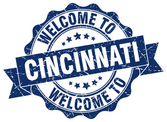 Fototapeta premium Cincinnati round ribbon seal