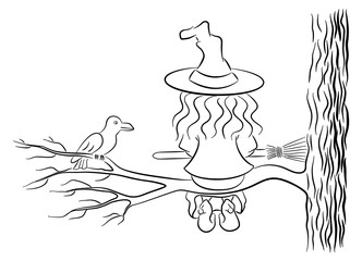 witch sitting on a branch taking a break