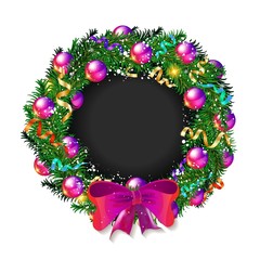 Christmas wreath 2019 with pink bow