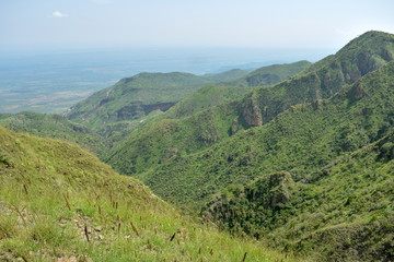 Fototapeta na wymiar The volcanic craters at Mount Ole Sekut in the Oloroka Mountain Range, Rift Valley, Kenya