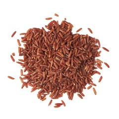 Heap of red rice isolated