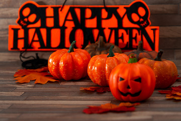 holiday of halloween concept pumpkin head