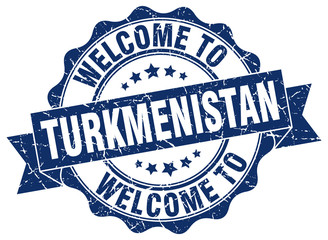 Fototapeta premium Turkmenistan round ribbon seal