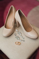 wedding rings and shoes