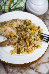 Rice with chicken and vegetables