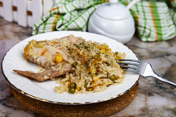 Rice with chicken and vegetables