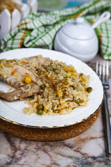 Rice with chicken and vegetables