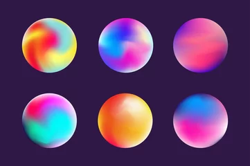 Fotobehang Set gradient colorful sphere in trendy style © Doloves