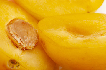 Texture of the fruit of the plum One fruit is enlarged to the size of the screen