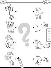 match halves of animals pictures game color book