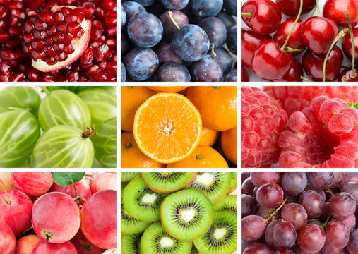 Background of fresh mixed fruits