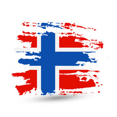 Grunge brush stroke with Norway national flag